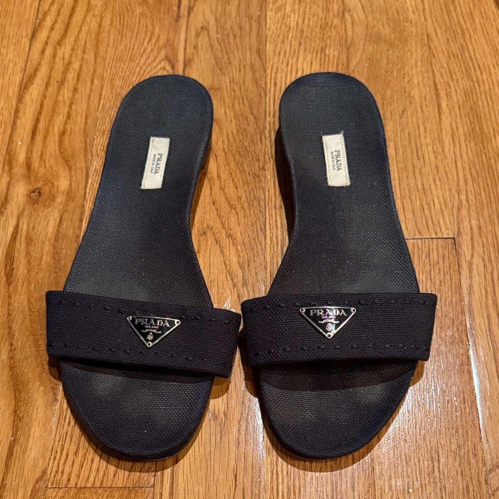 Prada Women's Black Slide Sandals